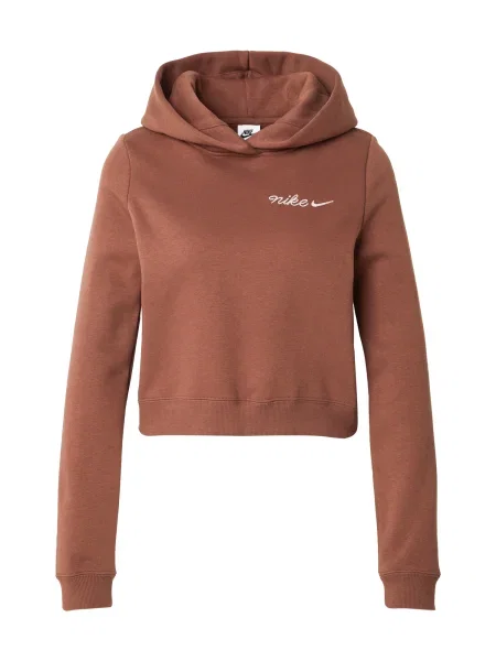 Nike Sportswear Mikina Phoenix Fleece gaštanová biela