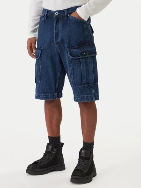 G-Star Raw Дънкови шорти Bend 3D Cargo тъмносин