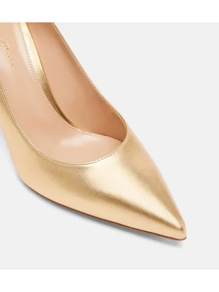 Pantofi cu toc Gianvito Rossi din piele auriu