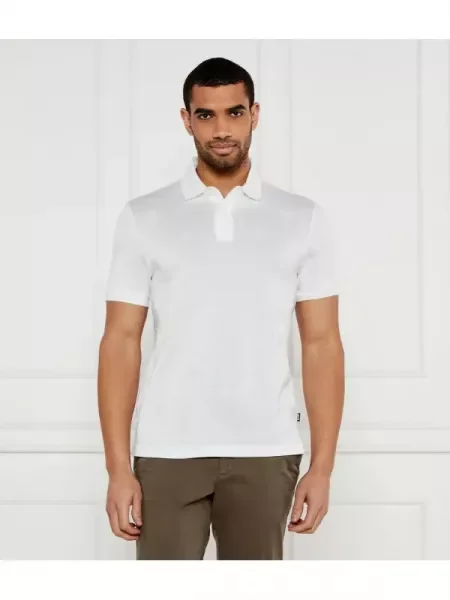 BOSS BLACK Polo C-Prout | mercerizat alb