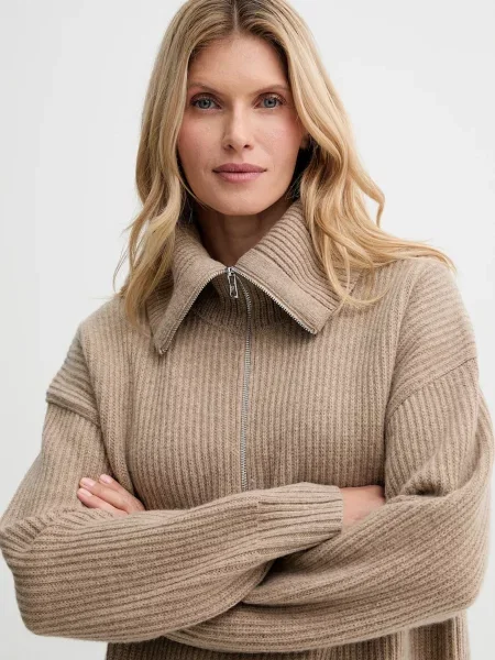 Вовняний светр Filippa K гольф бежевий