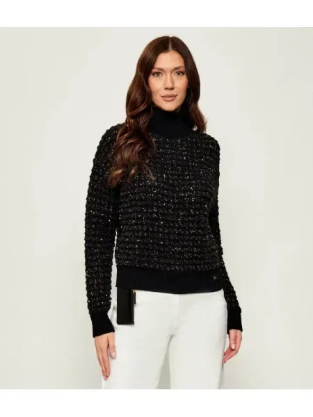 Elisabetta Franchi Garbó gyapjú hozzáadásával fekete