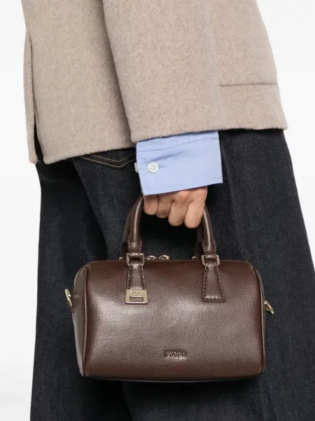 Geantă shopper Furla din piele maro
