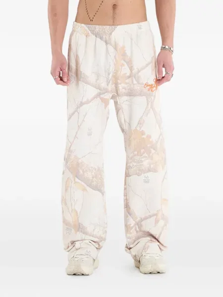 Pantaloni Represent cu imagine alergare alb