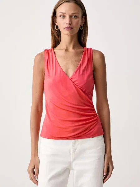 Marciano by Guess bluză cu bretele pentru femei din vâscoză INES portocaliu