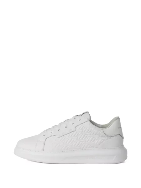 Sneakerși Karl Lagerfeld cu șireturi din dantelă alb