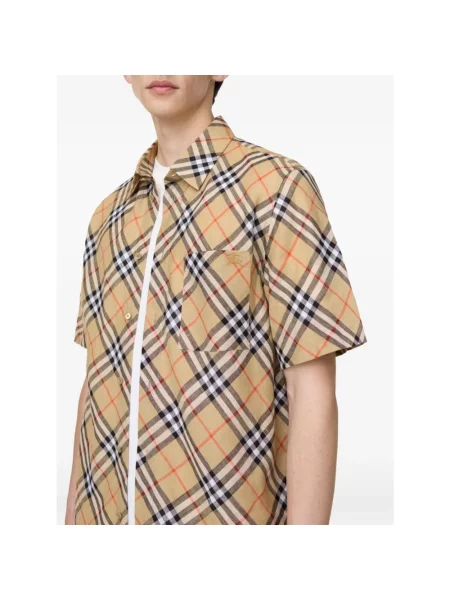 Lniana koszula Burberry beżowa