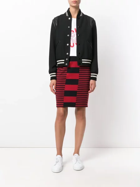 Pruhovaná krátká mini sukně Jean Paul Gaultier Pre-owned černá