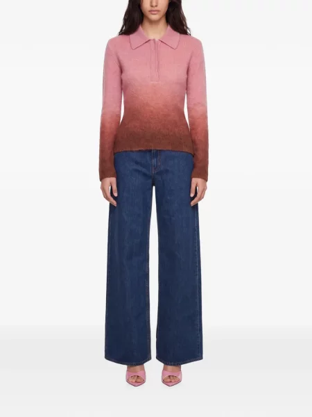 Lung tricou polo Rowen Rose roz