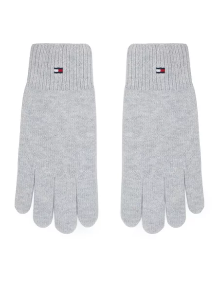 TOMMY HILFIGER Klasične rukavice melange siva