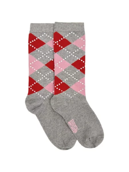 Șosete Essentiel Antwerp cu model argyle gri
