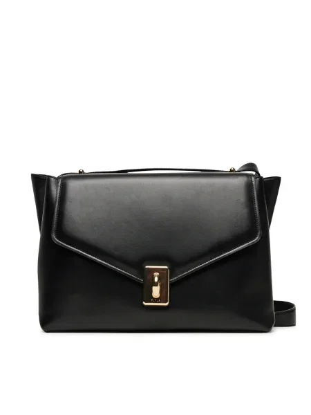 Кожена чанта Furla черно
