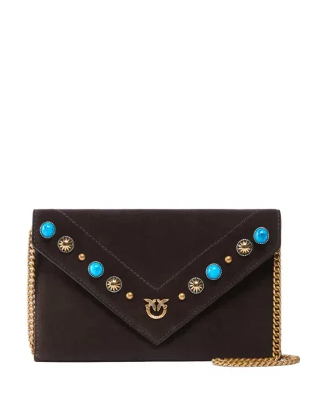 Mini colier Pinko cu bretele mini maro