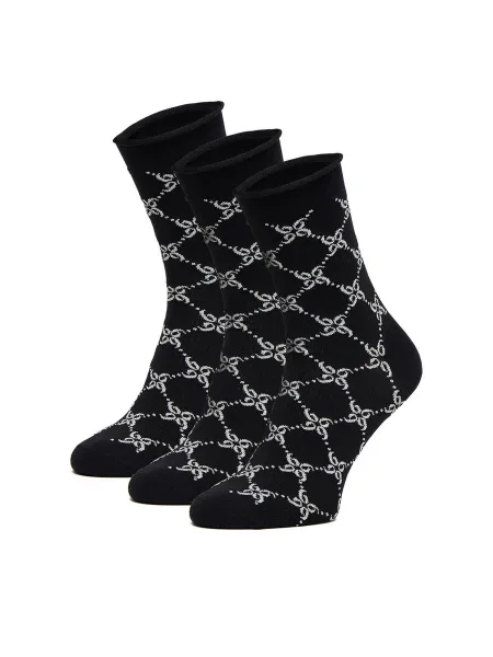 Nine West Șosete lungi 3 PACK negru