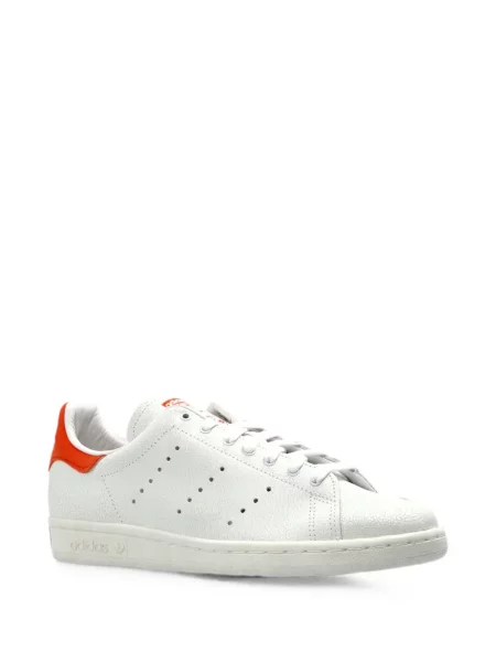 Pulover Adidas cu dungi cu broderie din satin alb