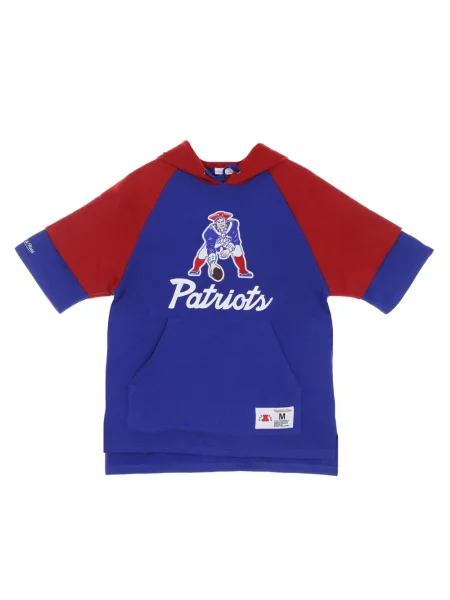 Krótka bluza z kapturem Mitchell & Ness z kapturem niebieska