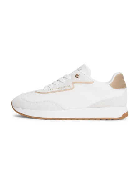 Dámske topánky Tommy Hilfiger Retro Runner Mix ecru/trench biela