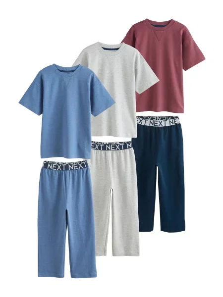 Next Pijamale bleumarin / albastru deschis / deschis / roșu bordeaux gri