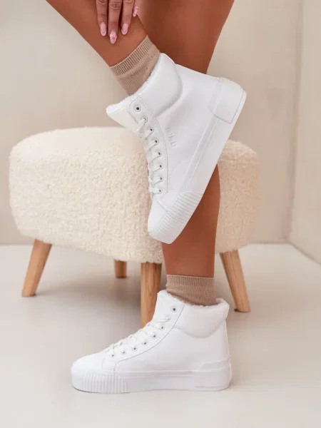 Ocieplane trampki Big Star Shoes na platformie białe