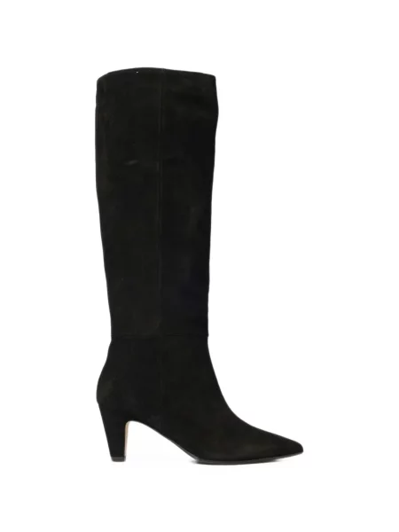 Botine Anna F. din piele de căprioară negru