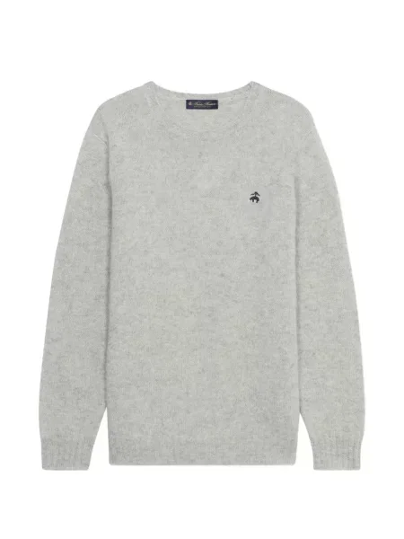 Pulover Brooks Brothers cu broderie de lână gri