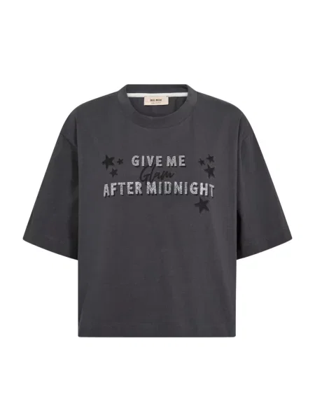 Mos Mosh T-Shirt Mmguinn Z Kamyczkami Ozdobnymi grau szara