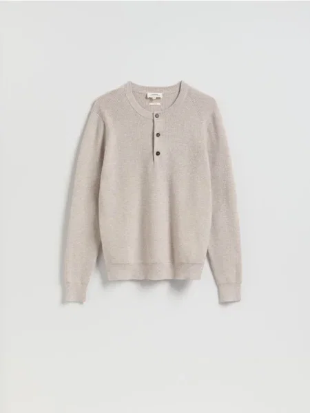 Reserved Pulover cu adaos de lână bej