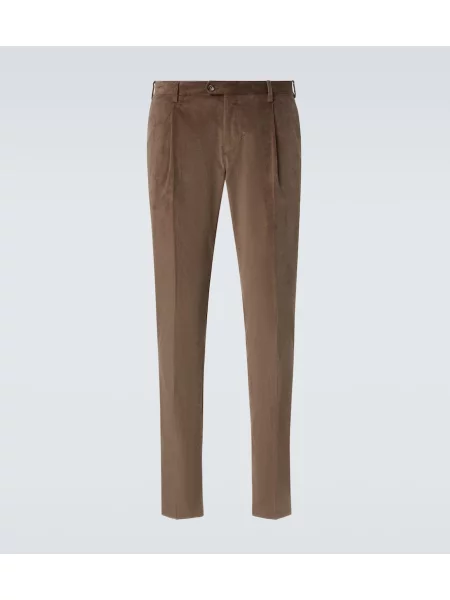 Manšestrový oblekový oblek Lardini hnědý