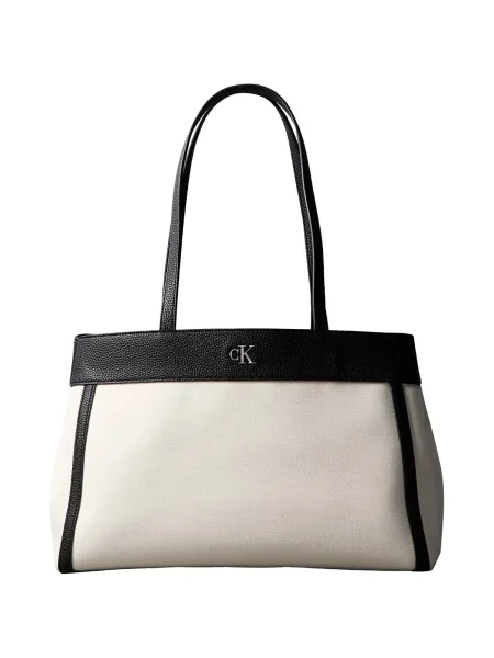 Geantă shopper Calvin Klein din canvas alb