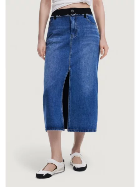 Desigual Sijonas FAL_CERVANTES Long Fit mėlyna