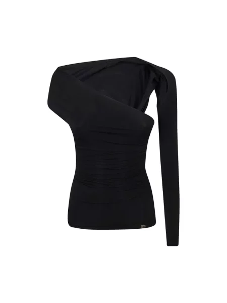 Dzianinowy top Elisabetta Franchi czarny