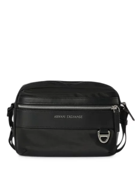 Geantă Armani Exchange cu autograf negru