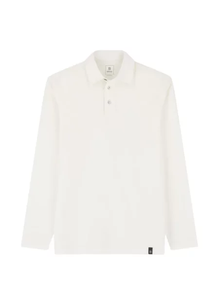 Tricou polo Boggi Milano de mătase alb