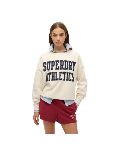 Bluza z naszywką tekstową Superdry Athletic Essentials biała