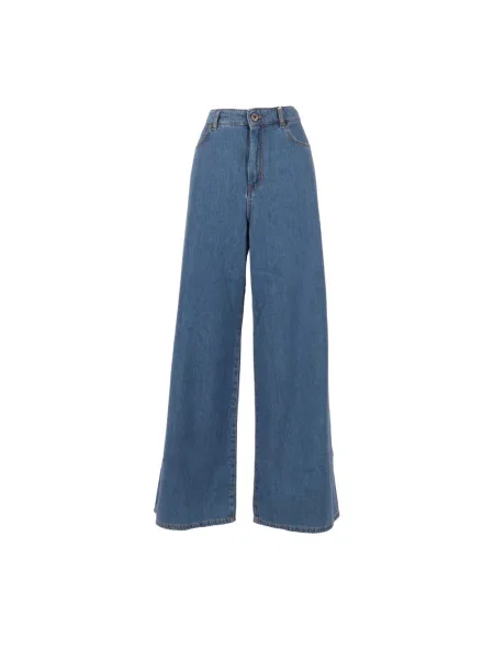 Szerokie jeansy Weekend Max Mara niebieskie