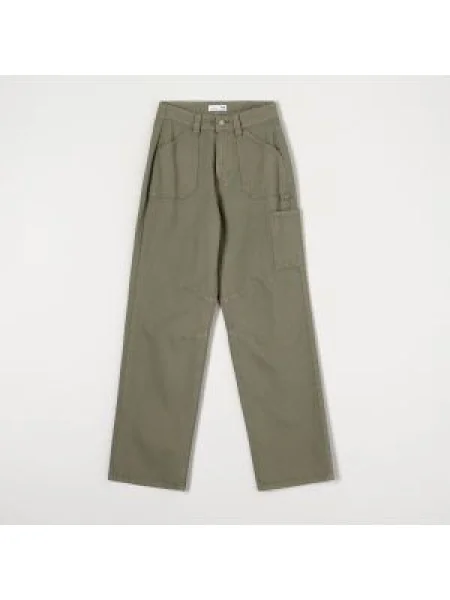 Sinsay Džíny high waist wide leg Zelená