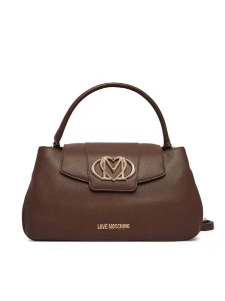 Love Moschino torebka z imitacji skóry brązowa