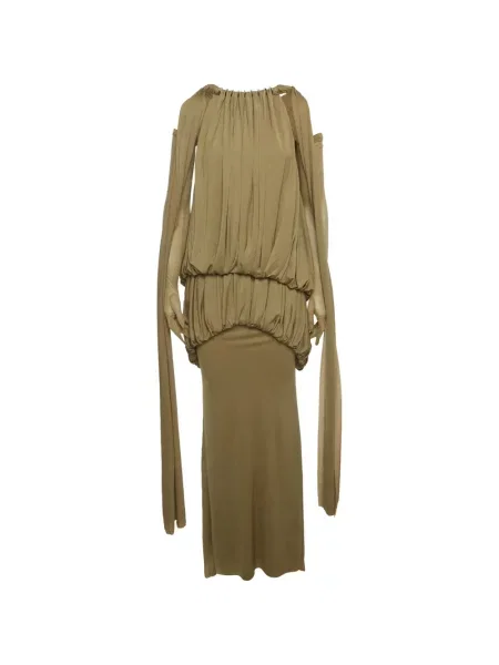 Rochie maxi Chats By C.dam drapată verde