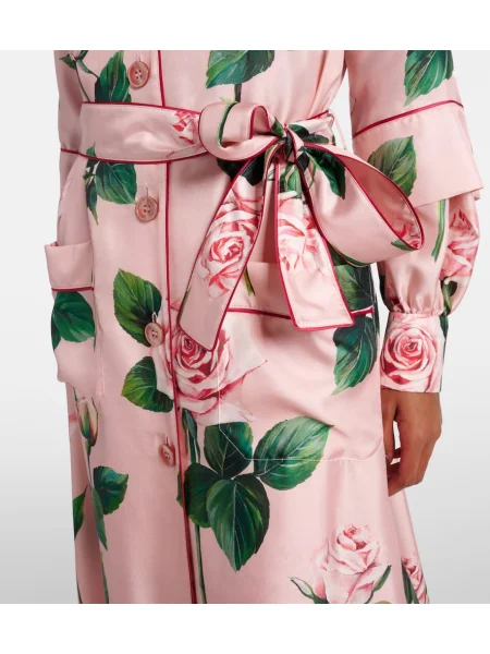 Rochie maxi Dolce&gabbana din satin cu model floral de costum