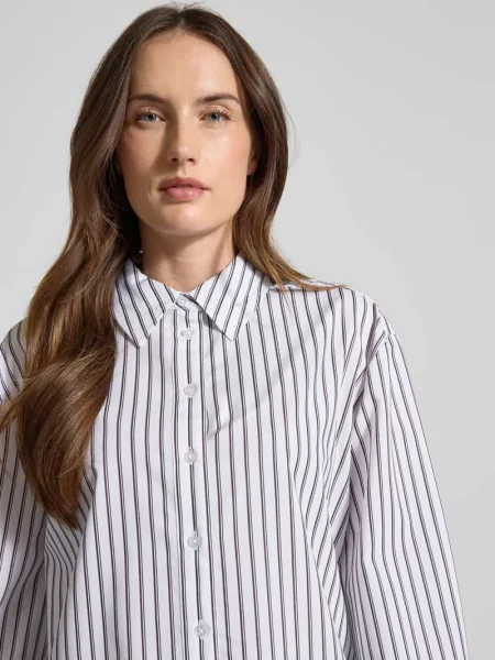 Bluzka koszulowa o kroju relaxed fit z mieszanki lyocellu model ‘Fapo’ Opus biała