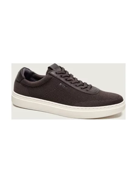BOSS BLACK Sneakers Kieran_Tenn_knal cu adaos de piele negru