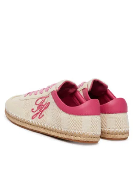 Espadrilky Tommy Hilfiger Woven Logo Embroidery béžová