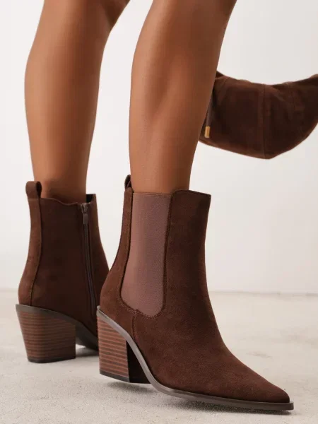 Botine Cesario Conti cu toc conic conici maro