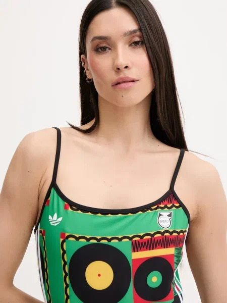 Adidas Originals strój kąpielowy jednoczęściowy zielony