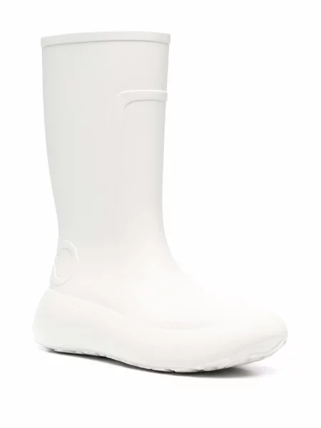 Botine Ferragamo chunky alb