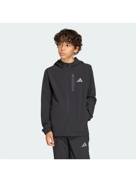 KURTKA ADIDAS BOYS HOODED TECH WOVEN czarna