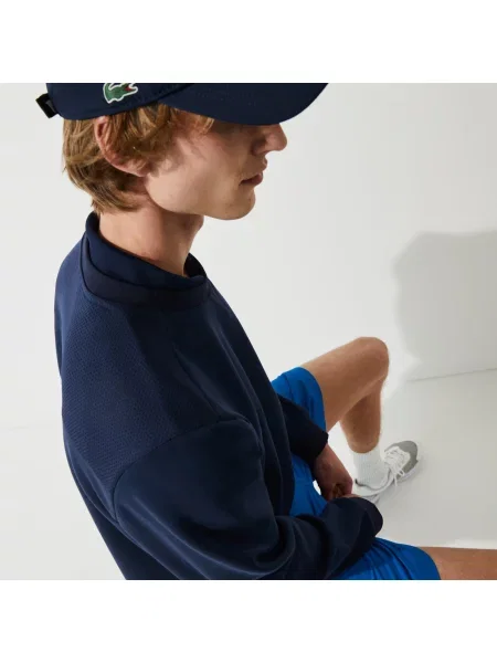 Lacoste Bluza Sport Z Siateczkowymi Panelami szara