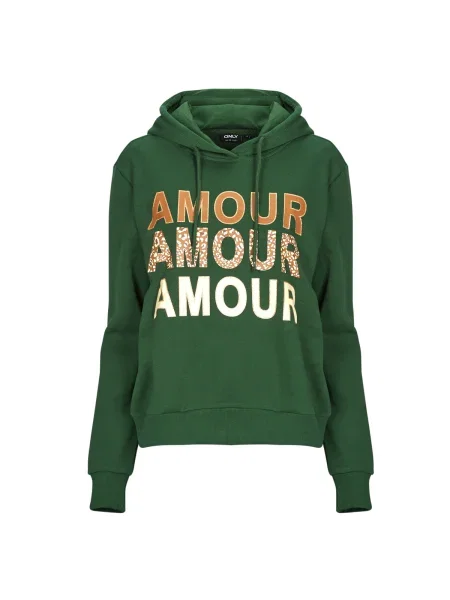 Geacă Only cu glugă verde