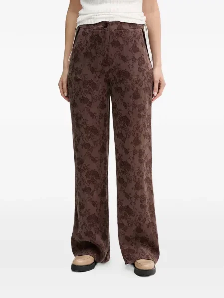 Spodnie Hoss Intropia w kwiatki brązowe