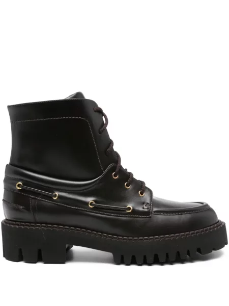 Botine Truman´s cu șireturi din dantelă maro